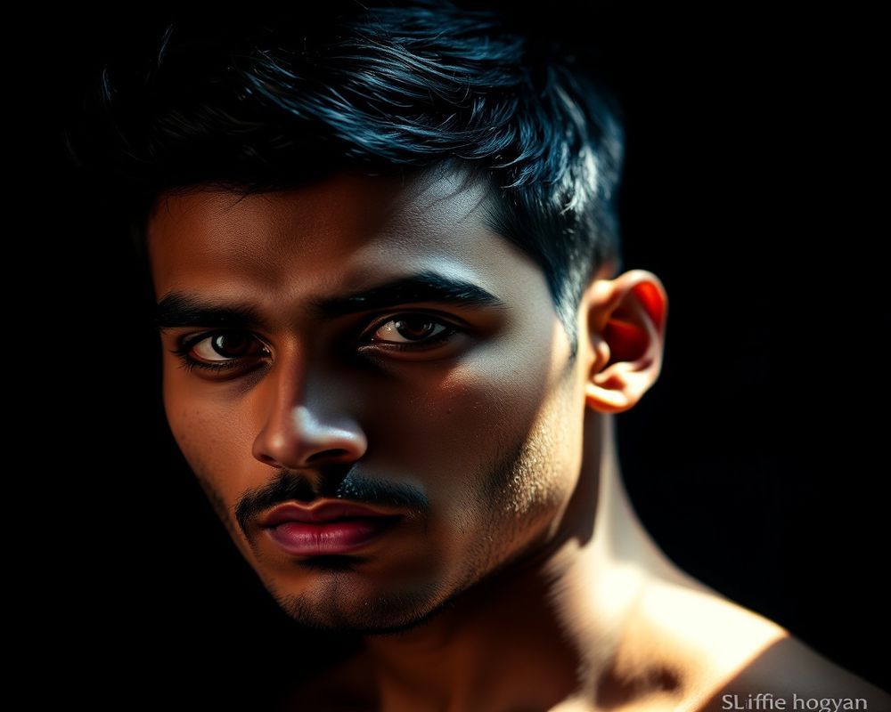 Rohan Mehta artistic creative portrait with dramatic shadows