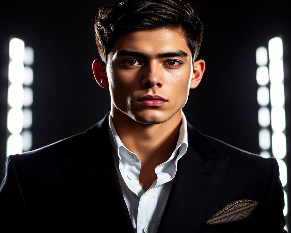 Santiago Mendoza high fashion editorial with dramatic lighting