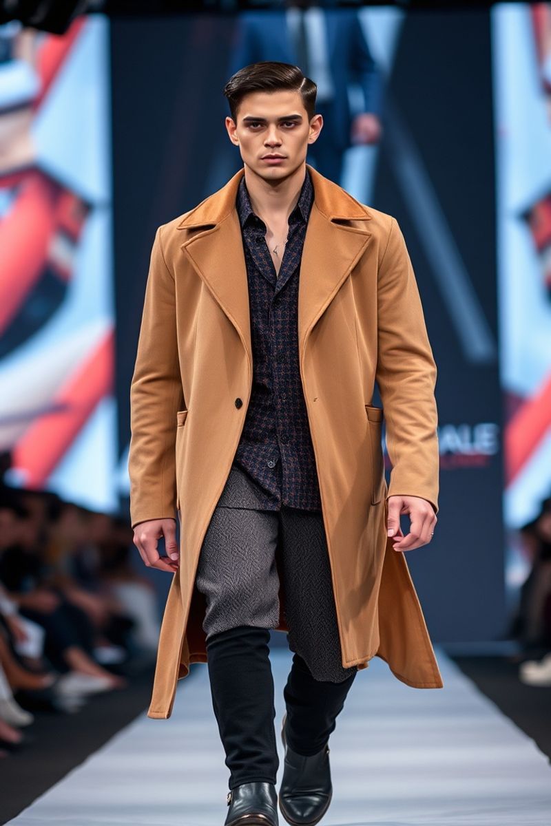 Santiago Mendoza fashion runway walk in designer menswear