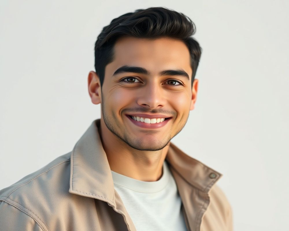 Santiago Mendoza commercial brand campaign with natural smile