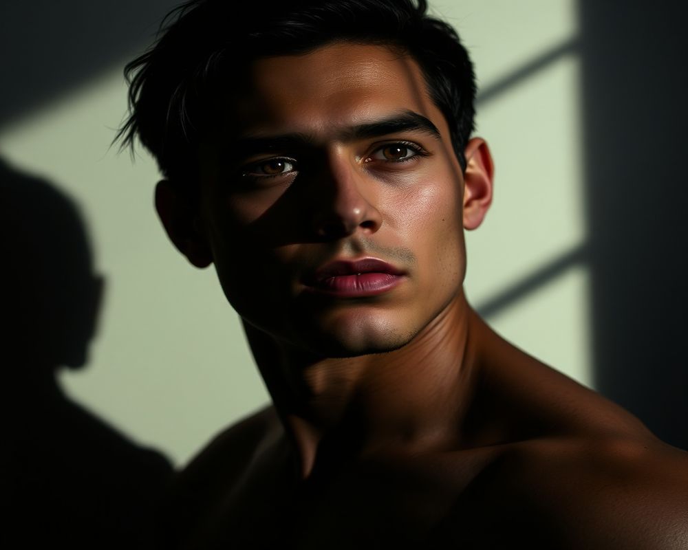 Santiago Mendoza artistic creative portrait with dramatic shadows