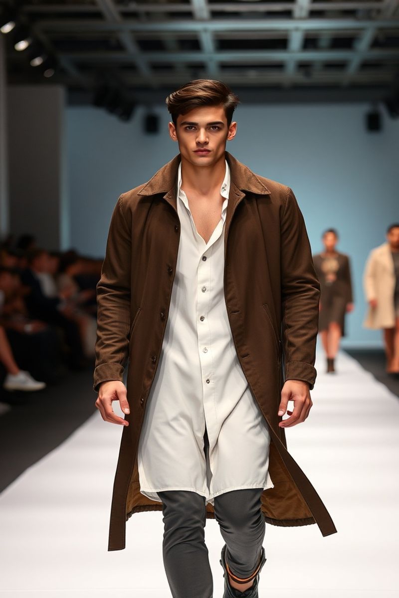 Santiago Ramírez fashion runway walk in designer clothing