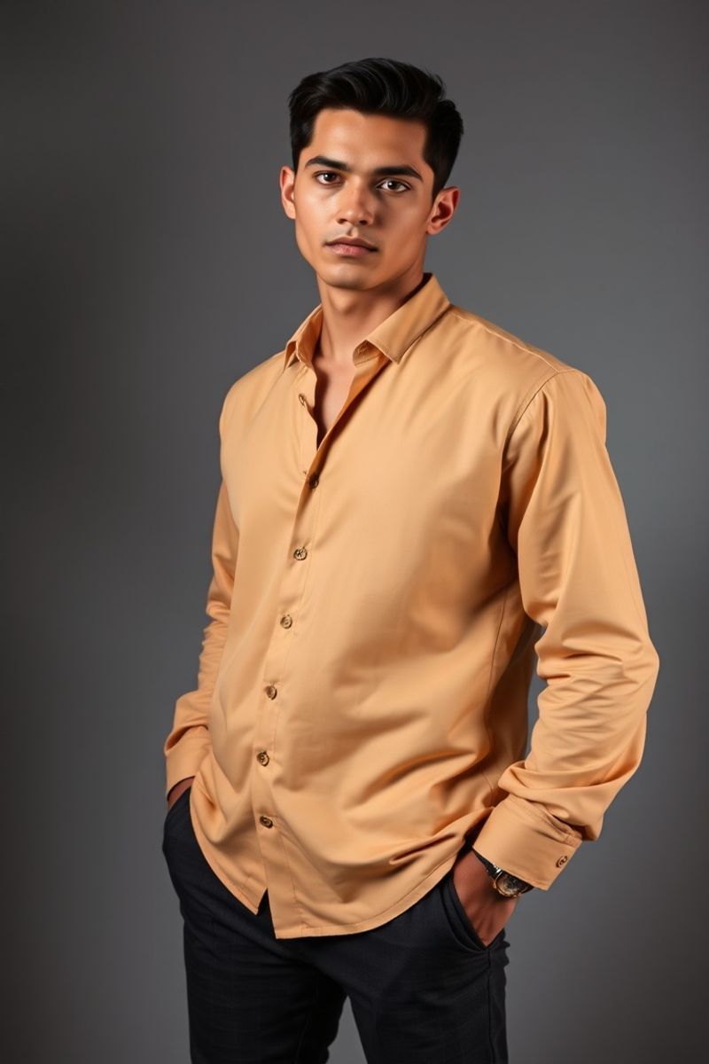 Santiago Vargas full body editorial pose in high fashion clothing