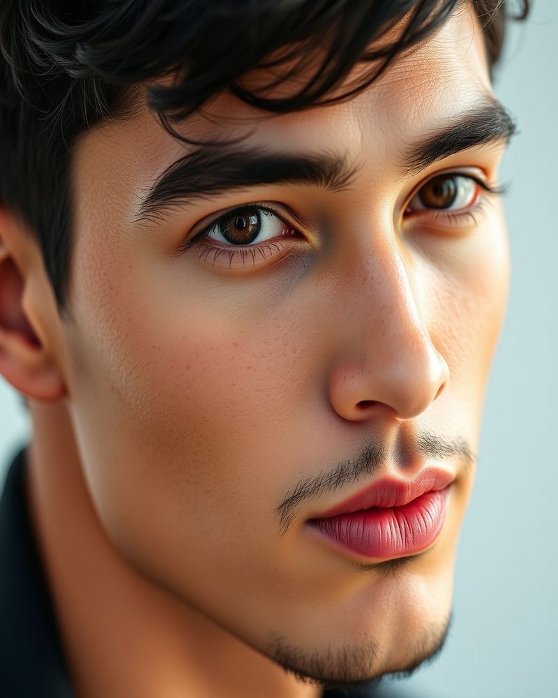 Santiago Vargas beauty close-up portrait with soft lighting