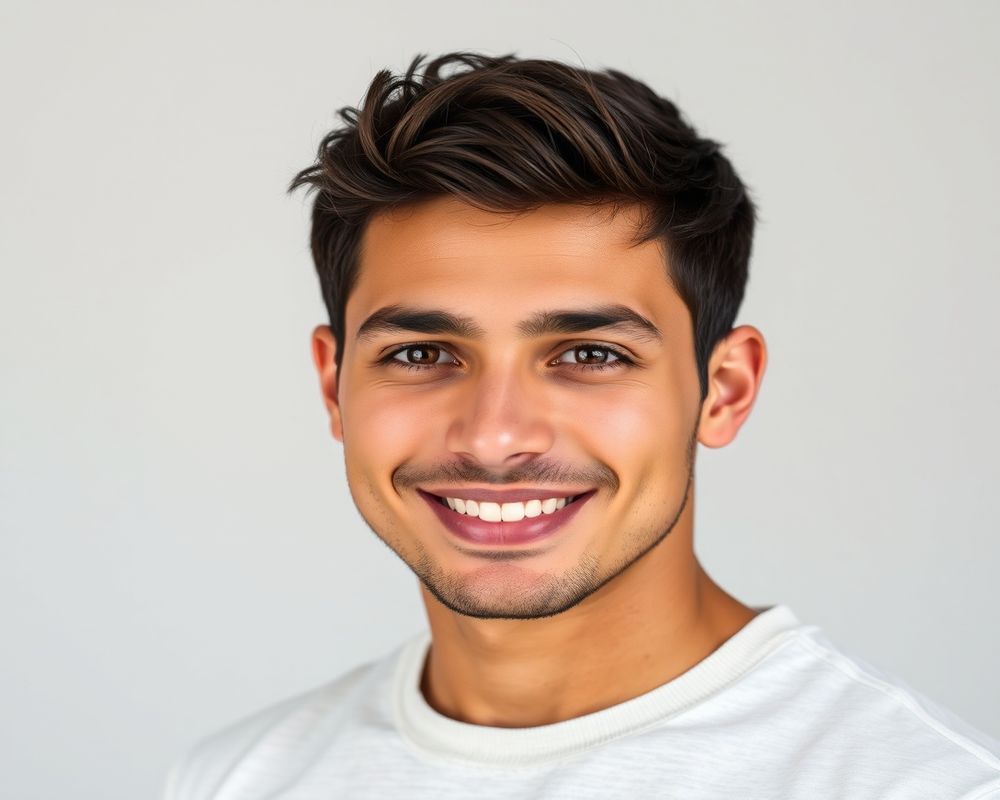 Santiago Vargas commercial brand campaign with natural smile