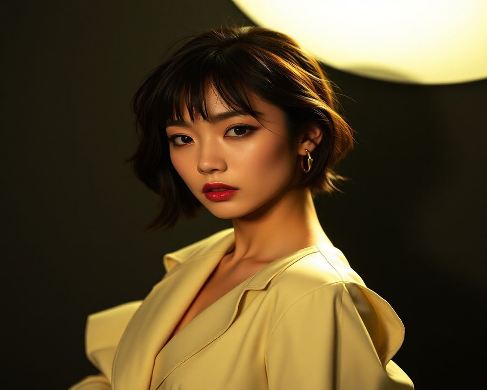 Seo-Jun Park high fashion editorial with dramatic lighting