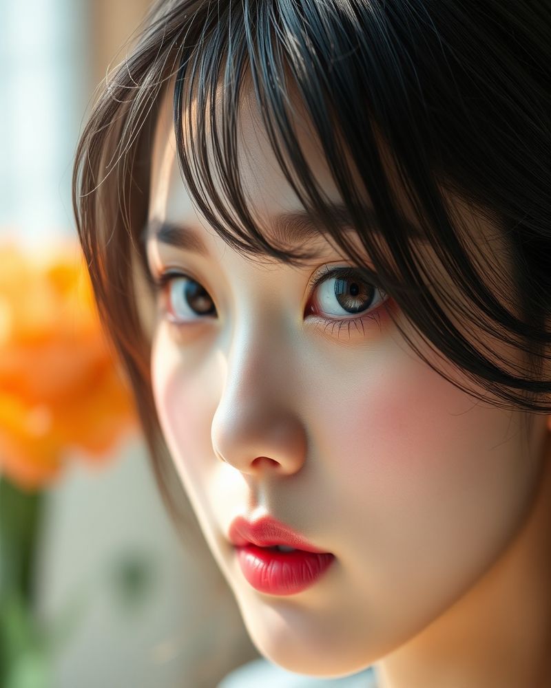 Seo-Jun Park beauty close-up portrait with soft lighting