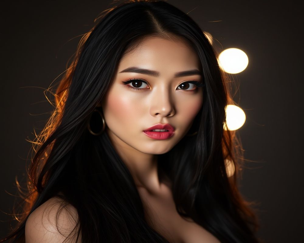 Seo-yeon Kim high fashion editorial with dramatic lighting