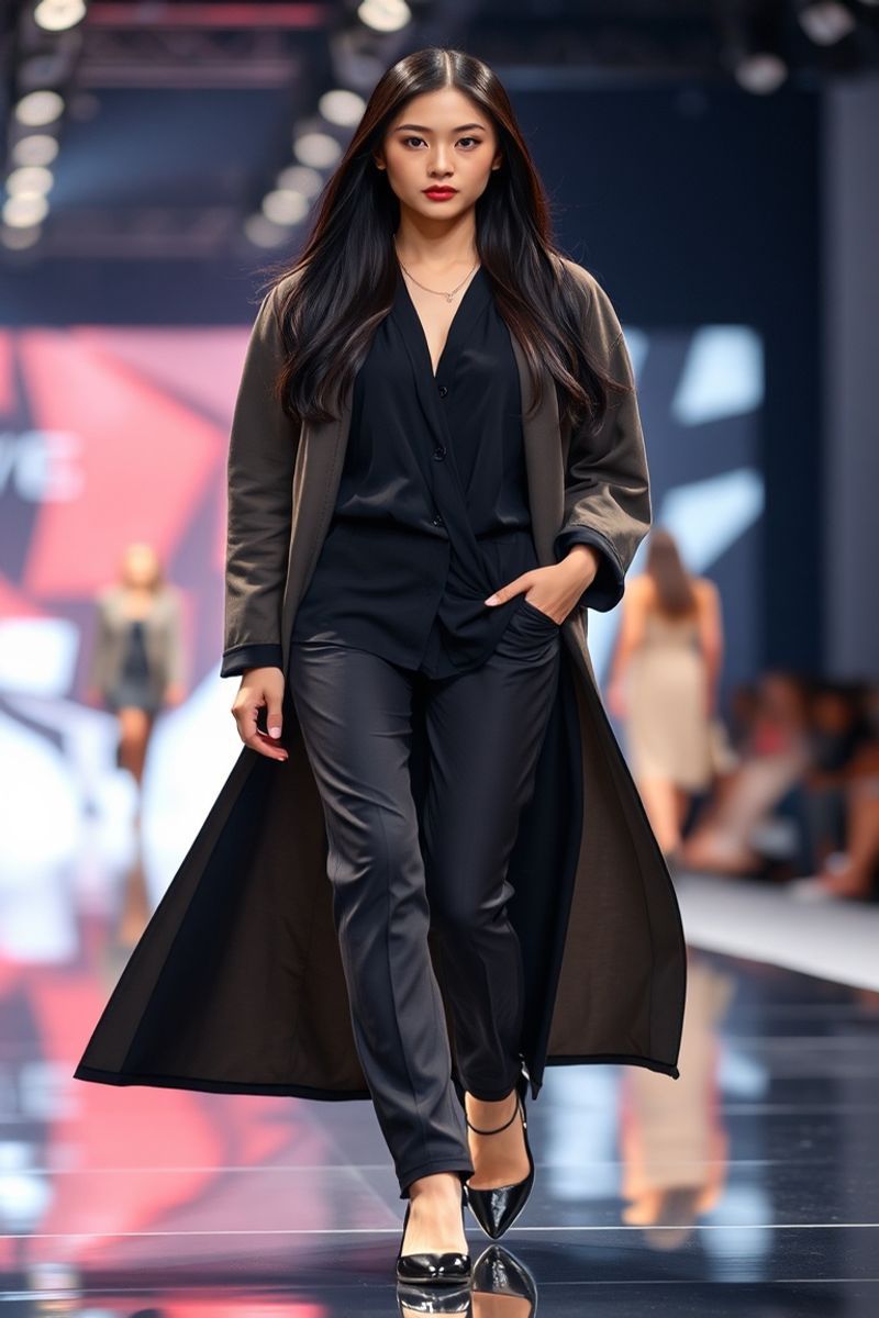 Seo-Yun Kim fashion runway walk in designer clothing