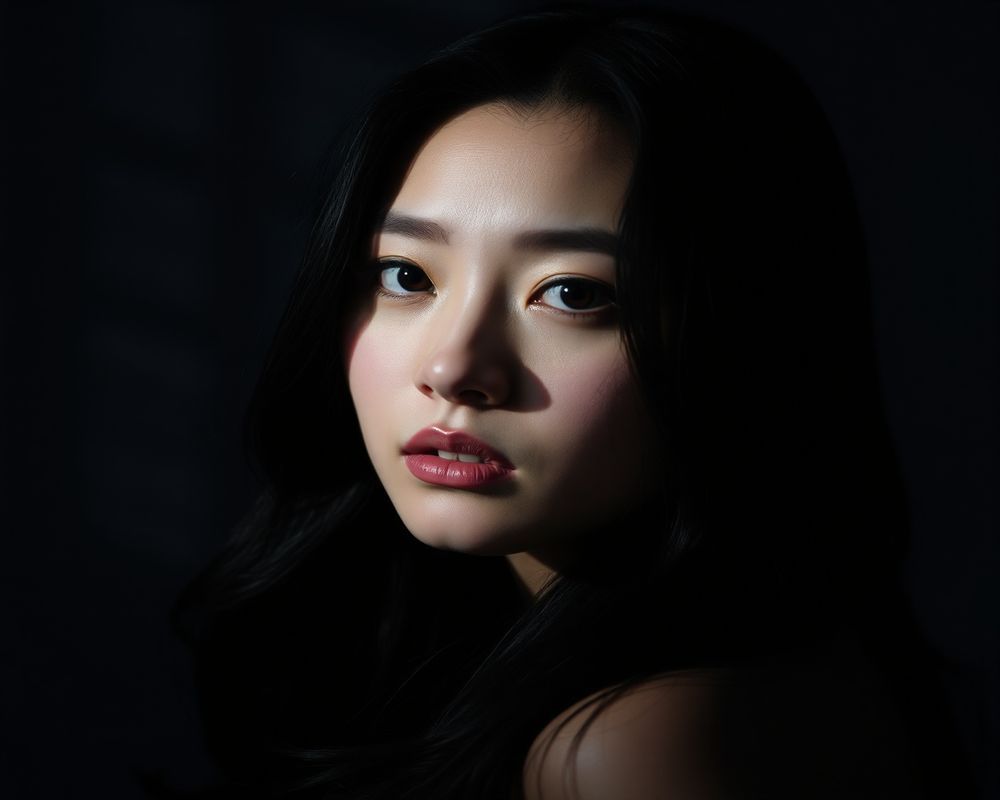 Seo-Yun Kim artistic creative portrait with dramatic shadows