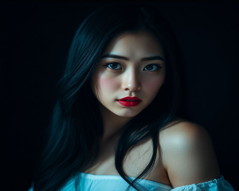 Seo-yun Park artistic creative portrait with dramatic shadows