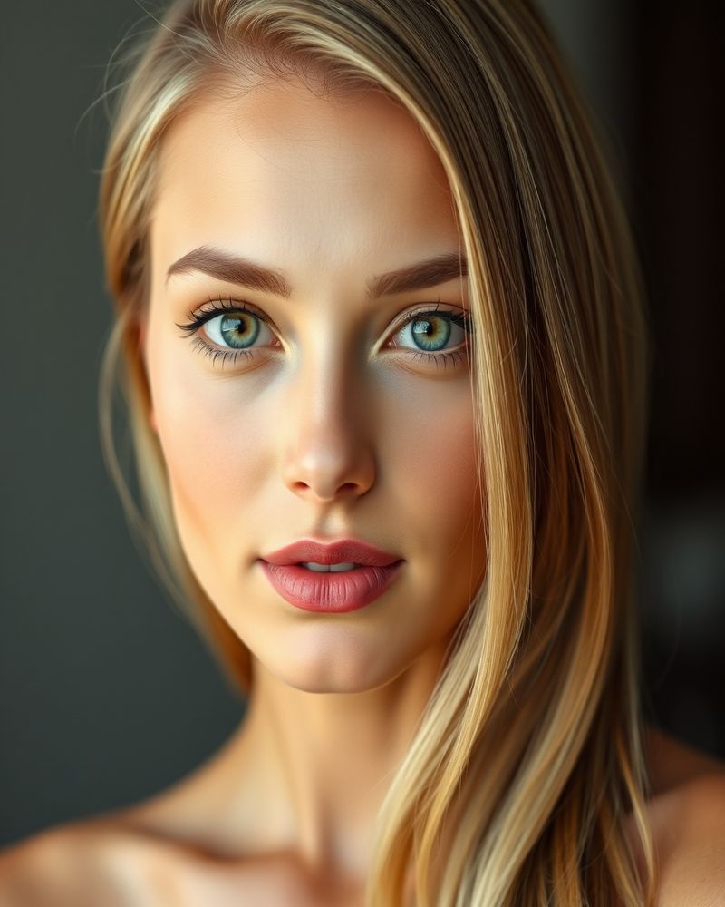 Sienna Blake beauty close-up portrait with soft lighting