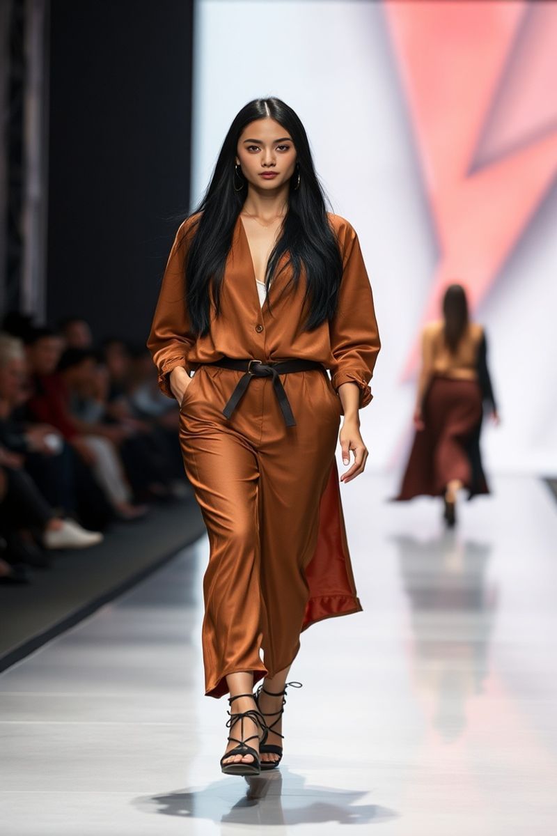 Siriporn Thananon fashion runway walk in designer clothing