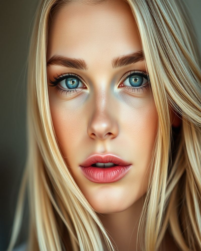 Sofia Andersson beauty close-up portrait with soft lighting