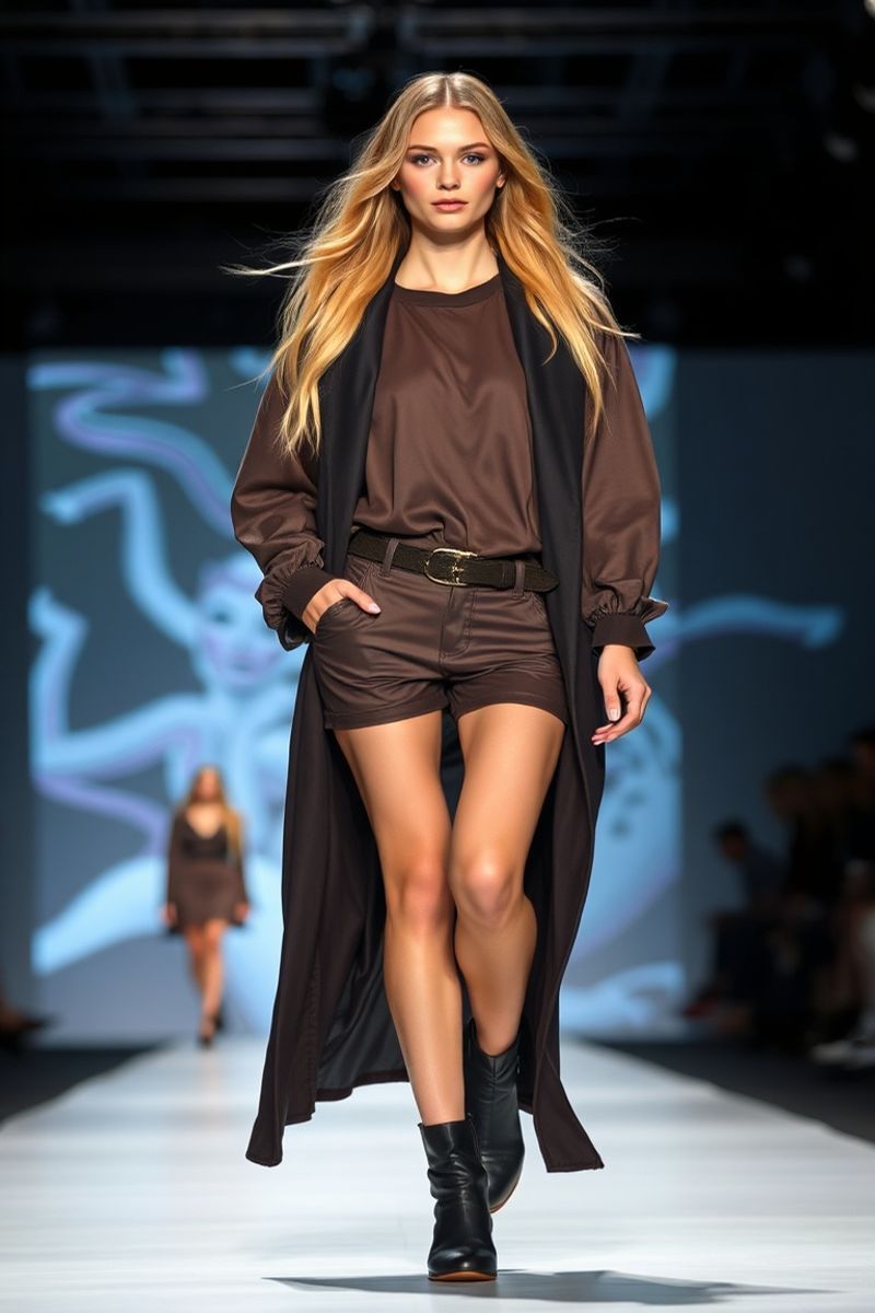 Sofia Andersson fashion runway walk in designer clothing