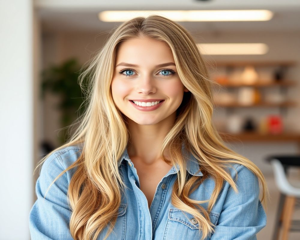 Sofia Andersson commercial brand campaign with natural smile