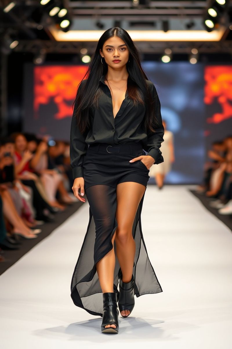 Sofia Dela Cruz fashion runway walk in designer clothing