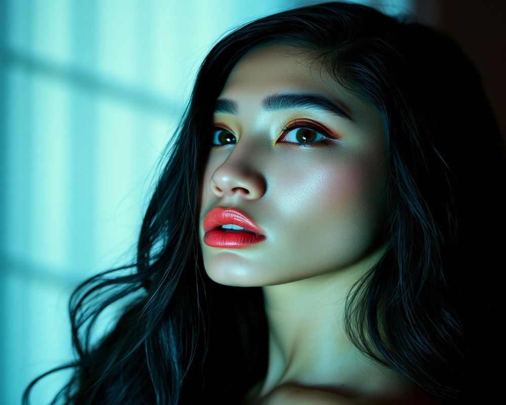 Sofia Isabel Reyes high fashion editorial with dramatic lighting