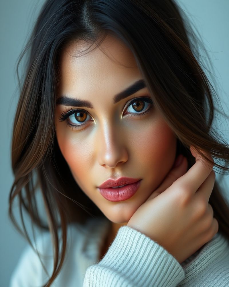 Sofia Martinez beauty close-up portrait with soft lighting