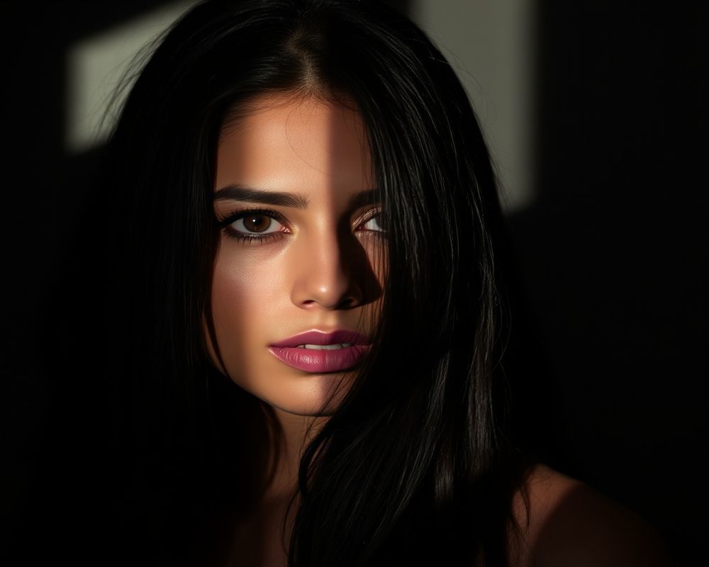 Sofia Mendoza artistic creative portrait with dramatic shadows