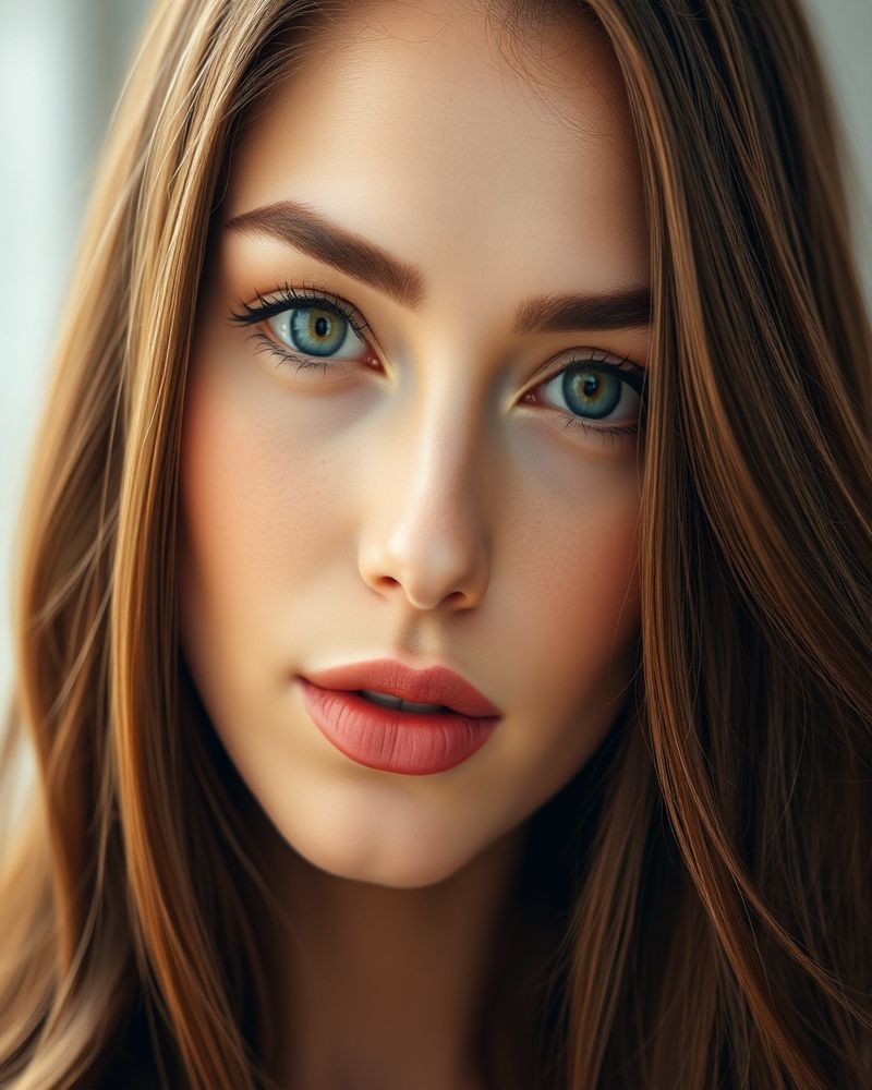 Sofia Romano beauty close-up portrait with soft lighting