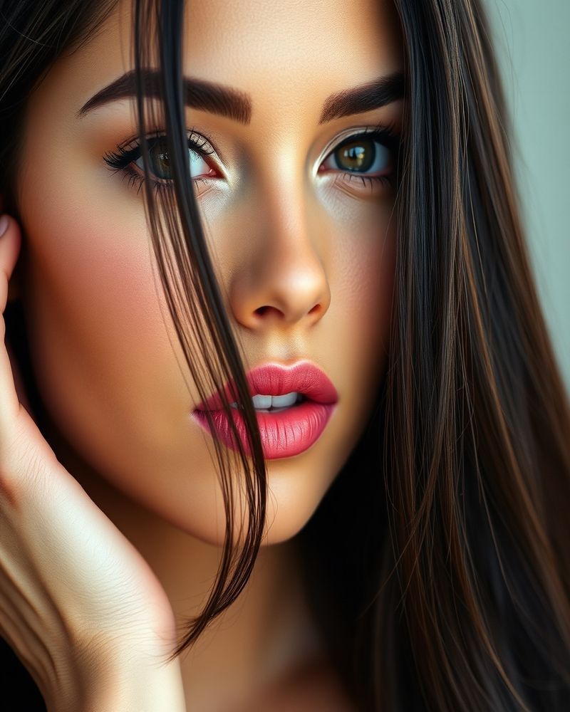 Sofia Valencia beauty close-up portrait with soft lighting