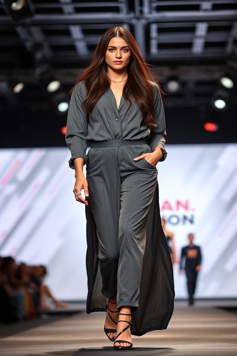 Sofia Valencia fashion runway walk in designer clothing