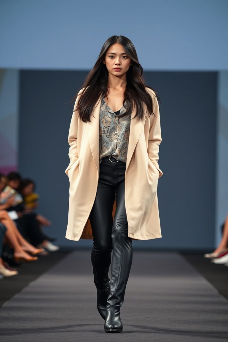 Soo-Jin Park fashion runway walk in designer clothing