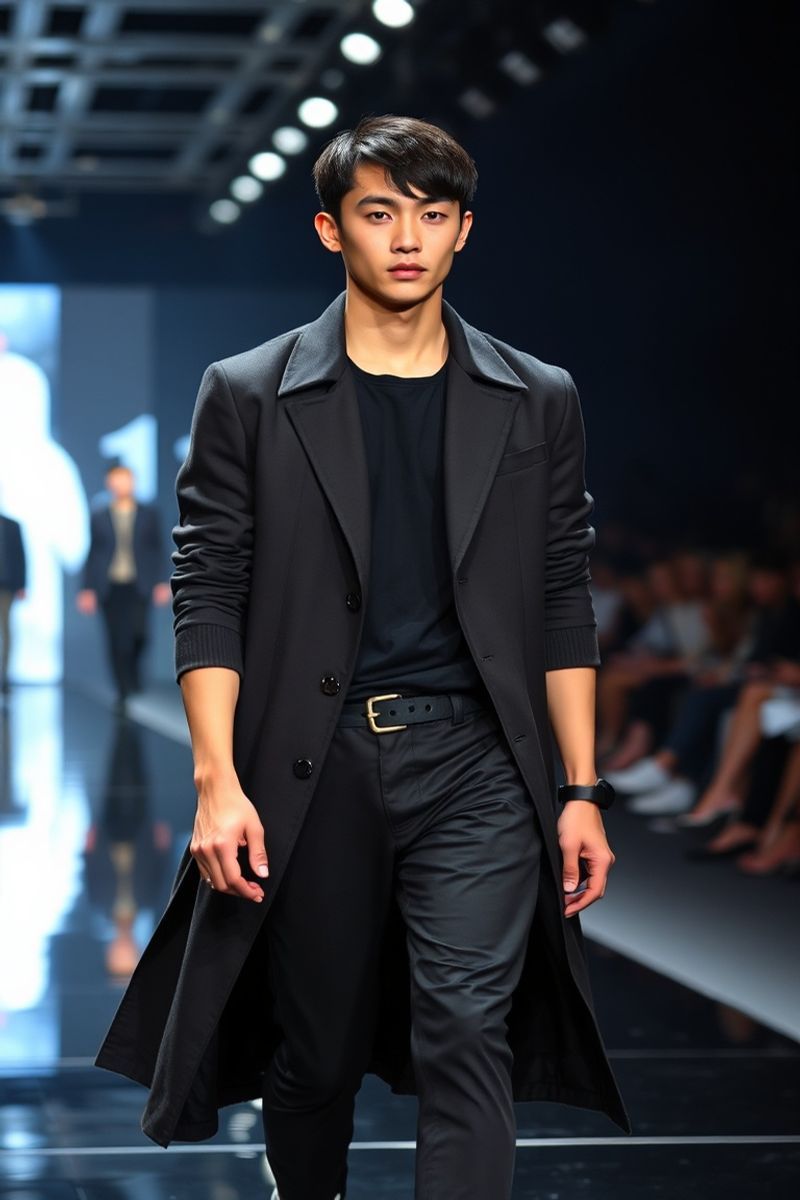 Tae-Yang Kim fashion runway walk in designer clothing