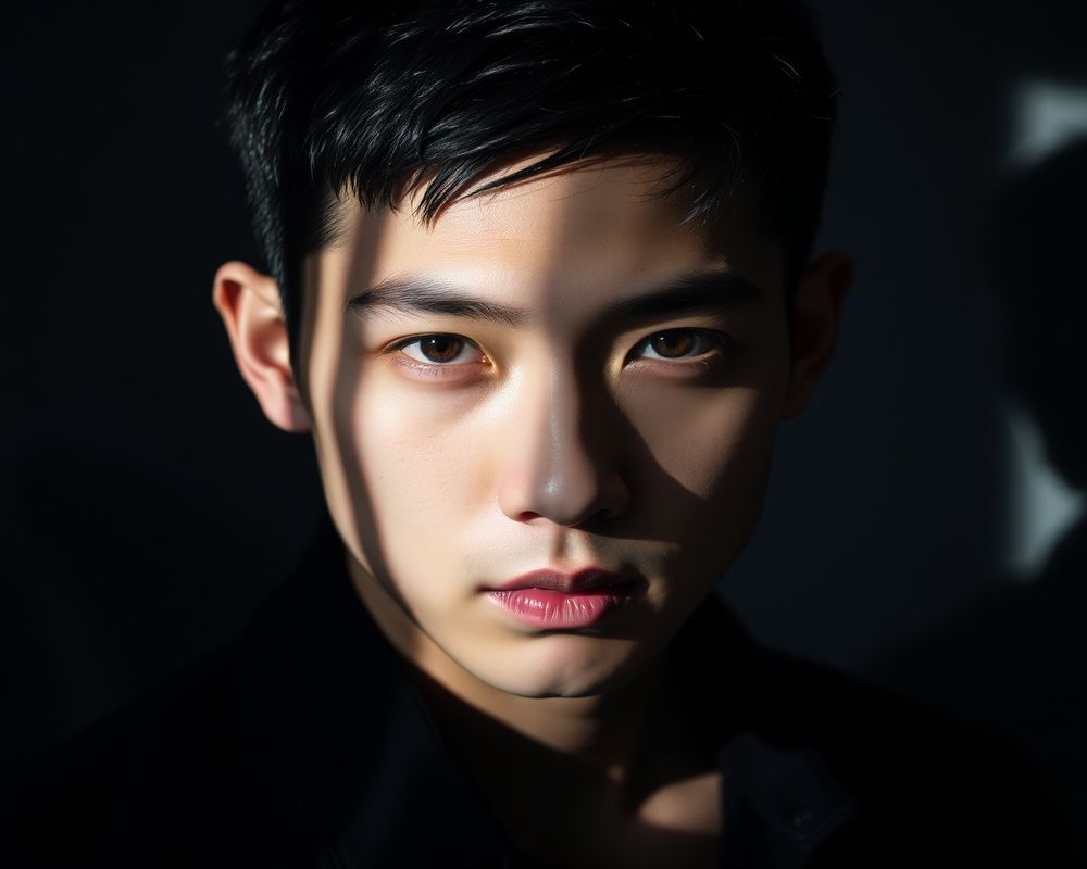 Tae-Yang Kim artistic creative portrait with dramatic shadows