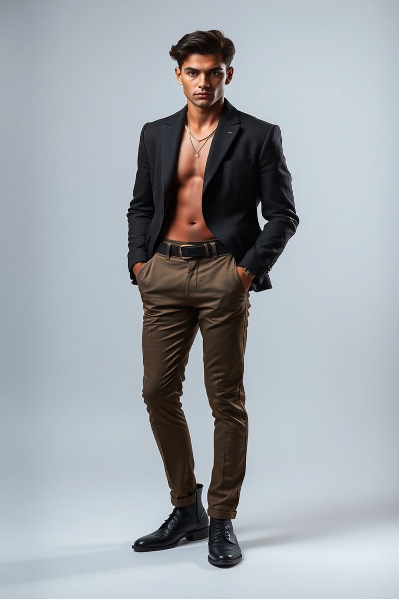 Theo Cardoso full body editorial pose