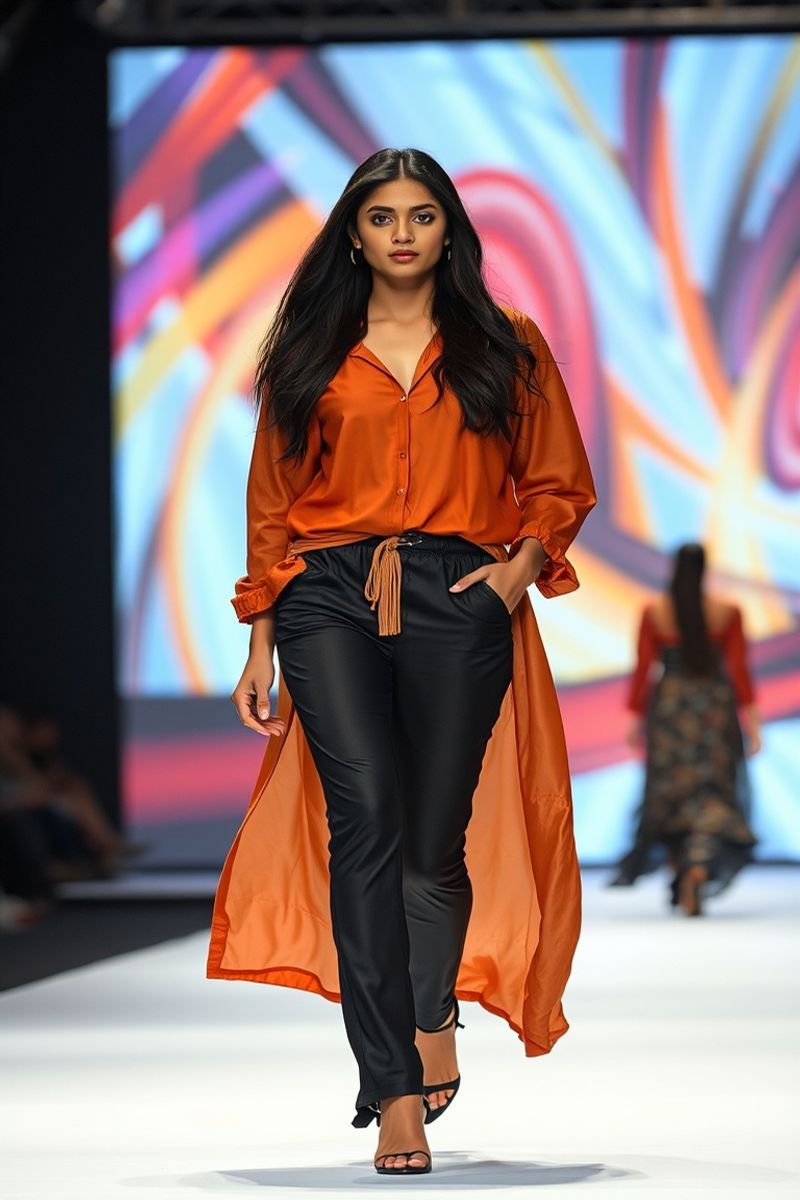 Thilini Senanayake fashion runway walk in designer clothing