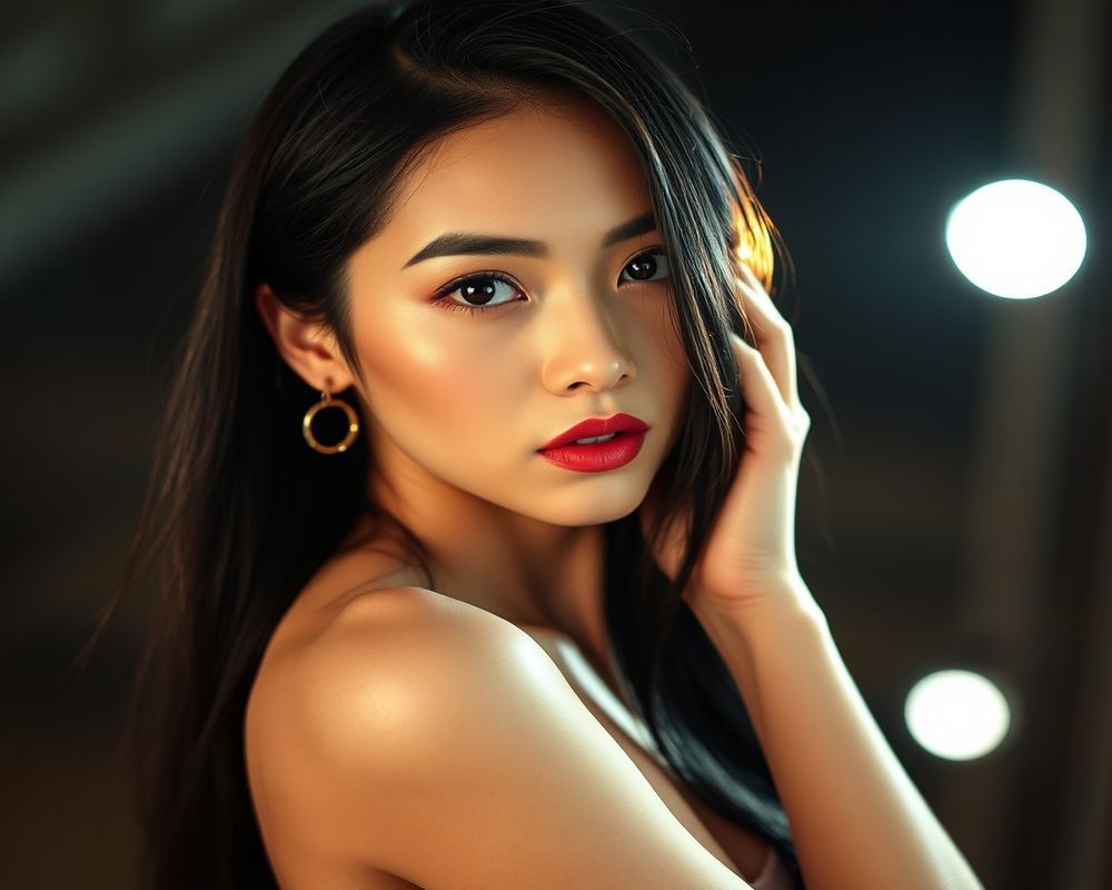 Thuy Anh Nguyen high fashion editorial with dramatic lighting