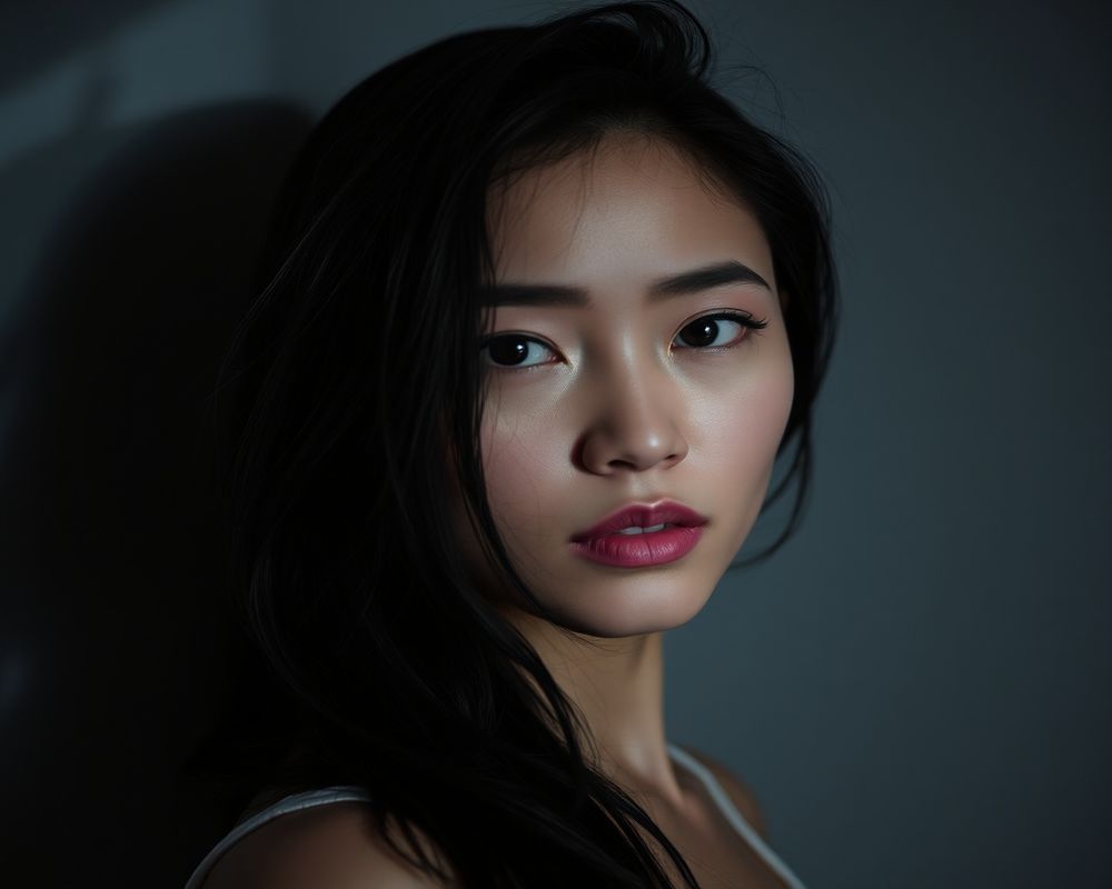 Thuy Anh Nguyen artistic creative portrait with dramatic shadows