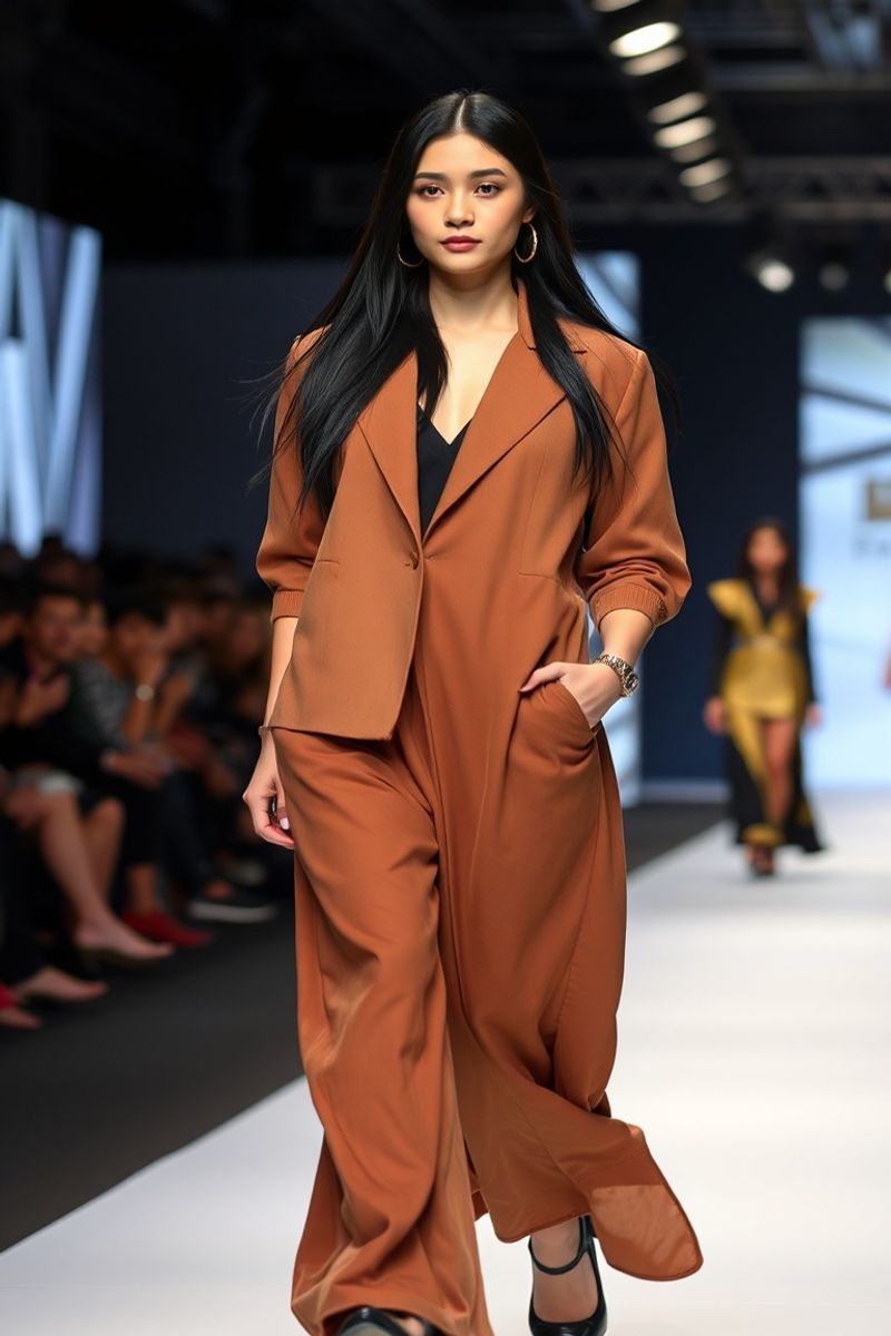 Trang Pham fashion runway walk in designer clothing