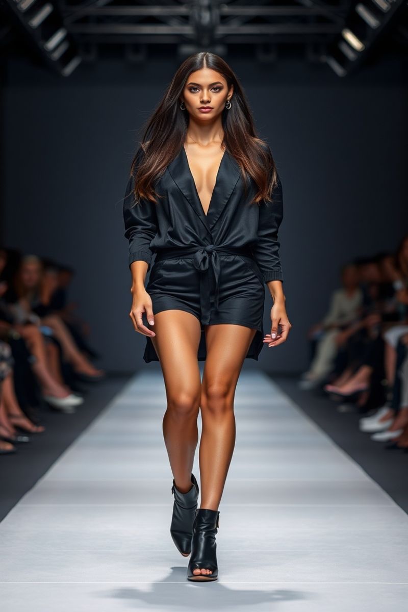 Valentina Cruz fashion runway walk in designer clothing