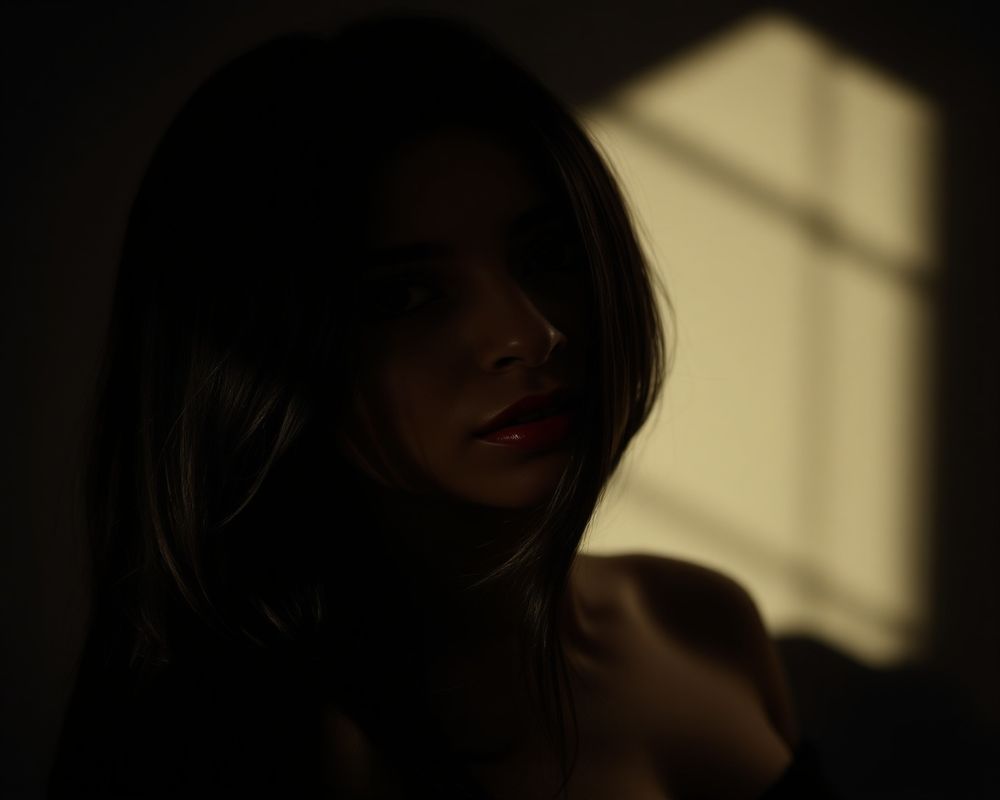 Valentina Cruz artistic creative portrait with dramatic shadows