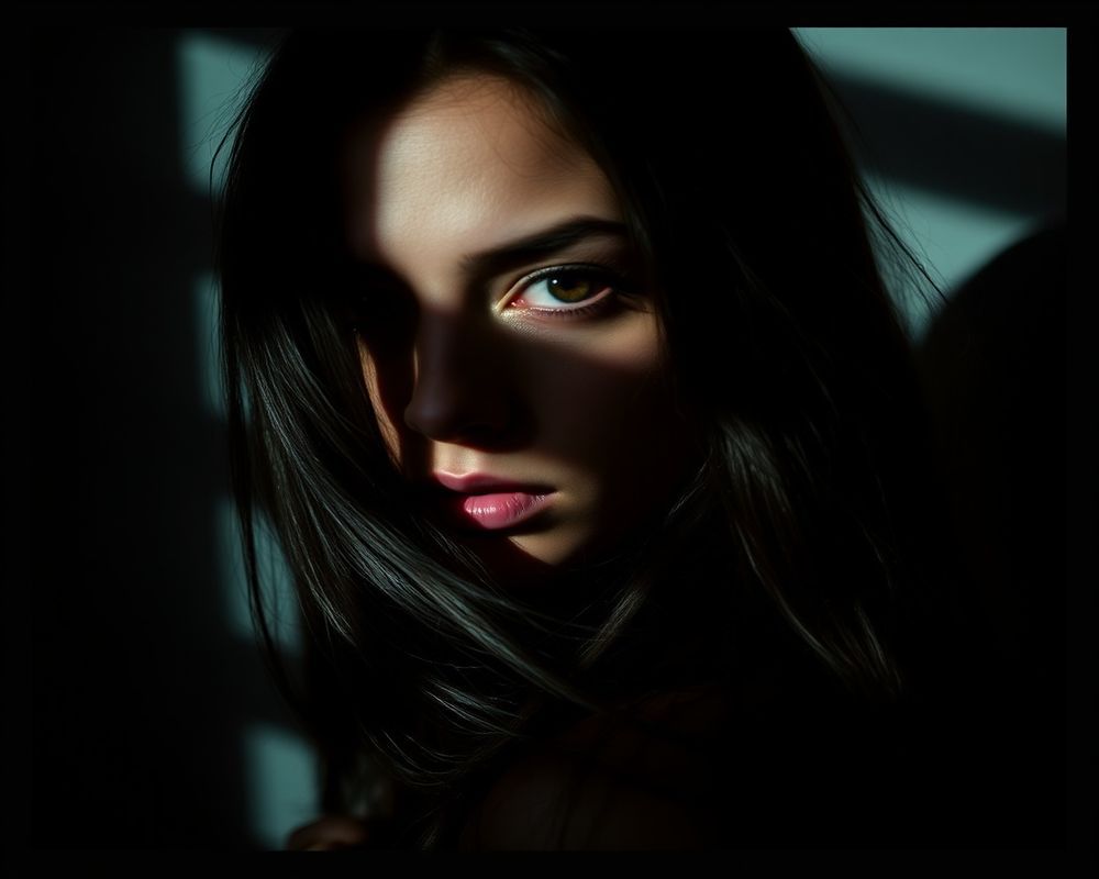 Valentina Diaz artistic creative portrait with dramatic shadows