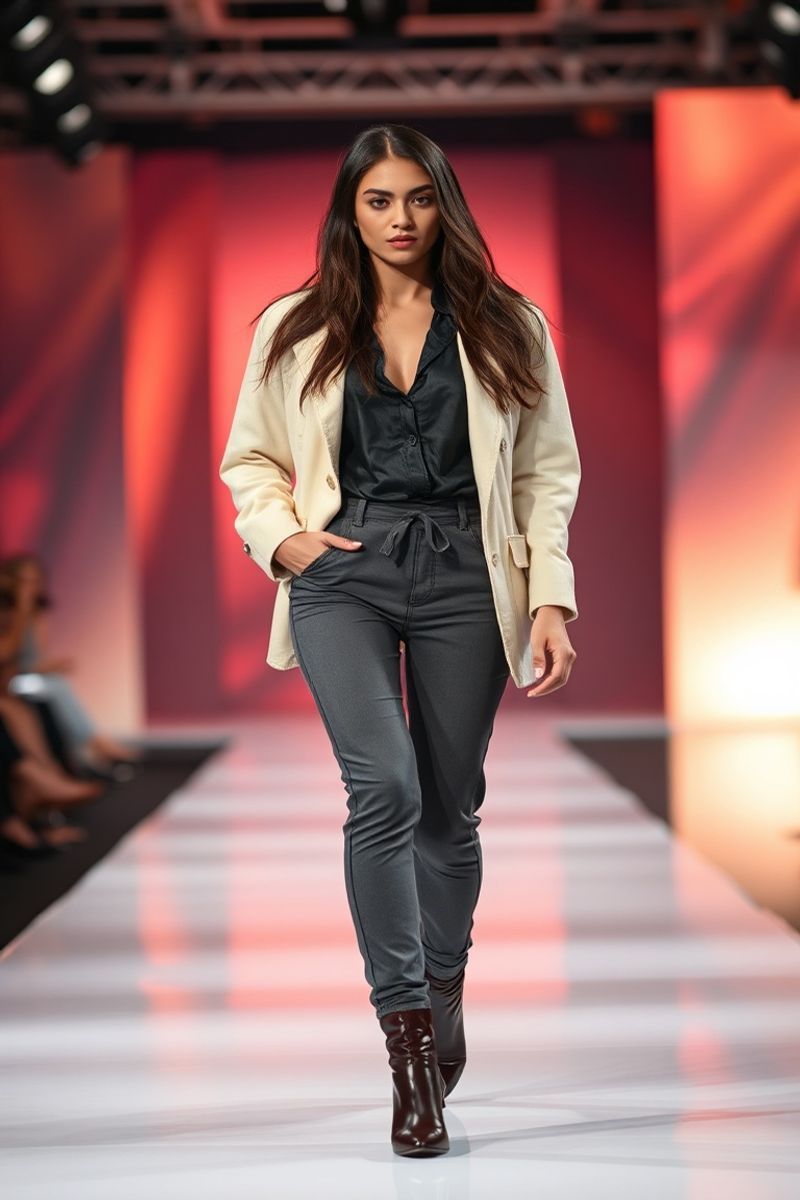 Valentina Flores fashion runway walk in designer clothing