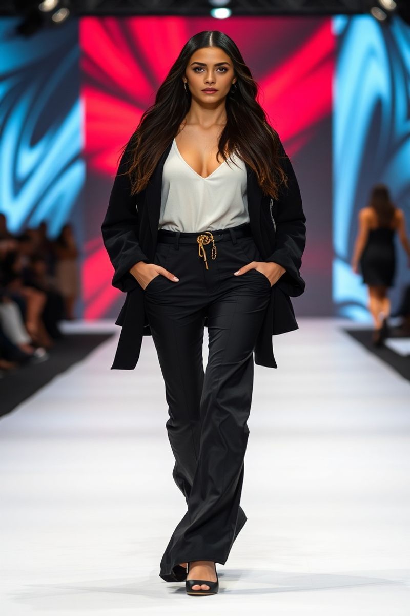 Valentina Martinez fashion runway walk in designer clothing
