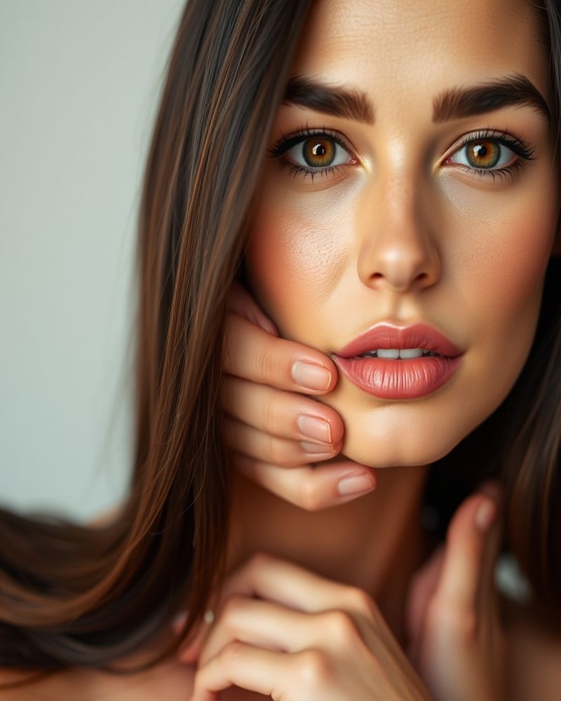 Valentina Romero beauty close-up portrait highlighting flawless skin