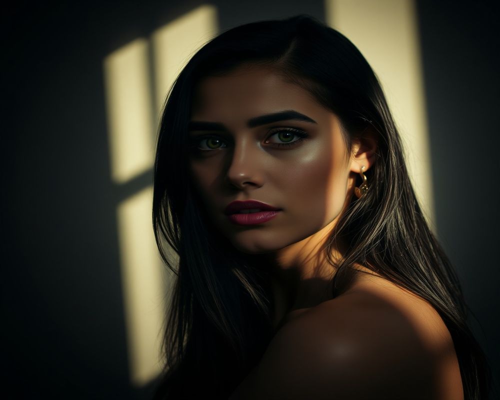 Valentina Sánchez artistic creative portrait with dramatic shadows