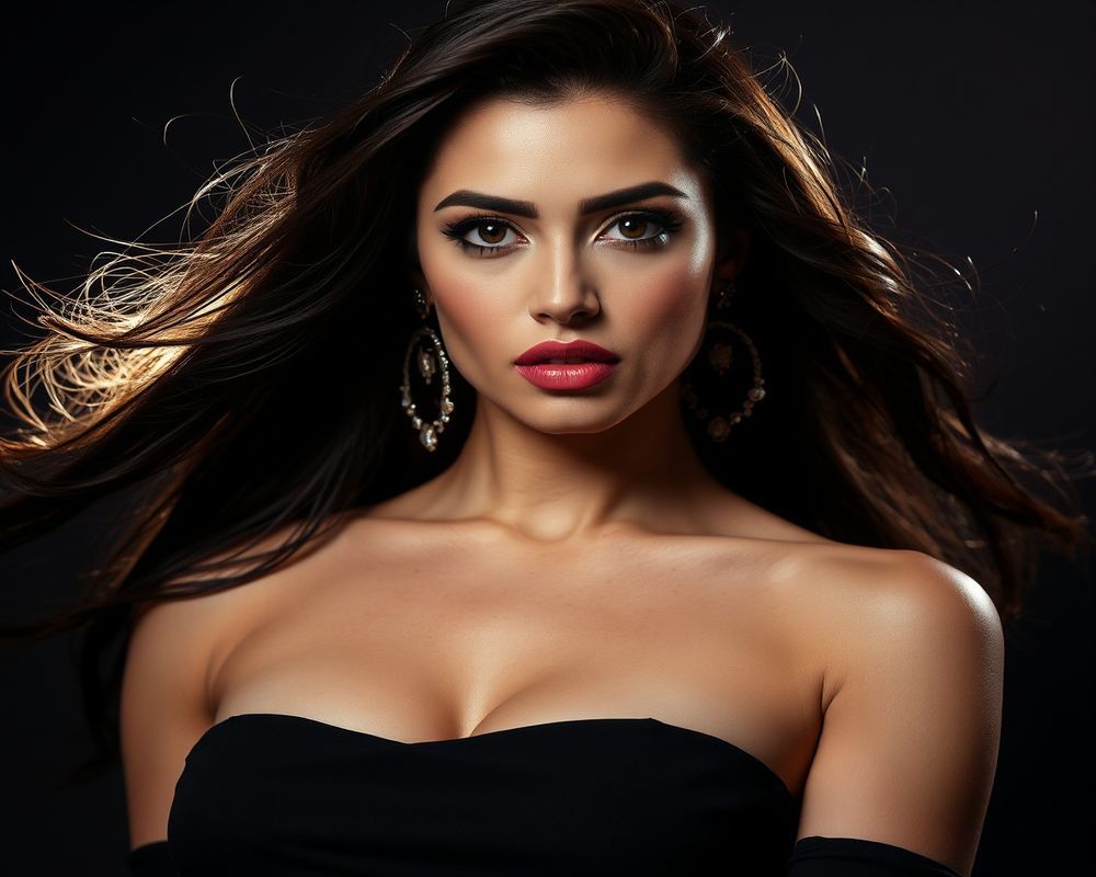 Valentina Silva high fashion editorial with dramatic lighting