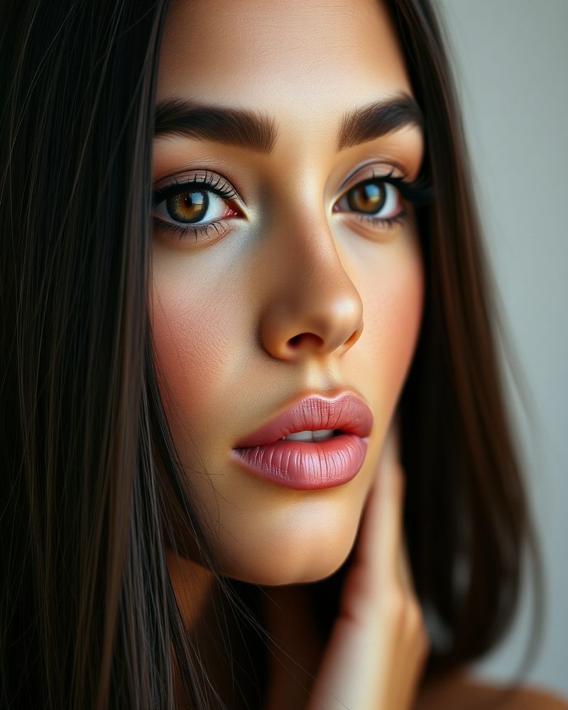 Valentina Silva beauty close-up portrait with flawless skin