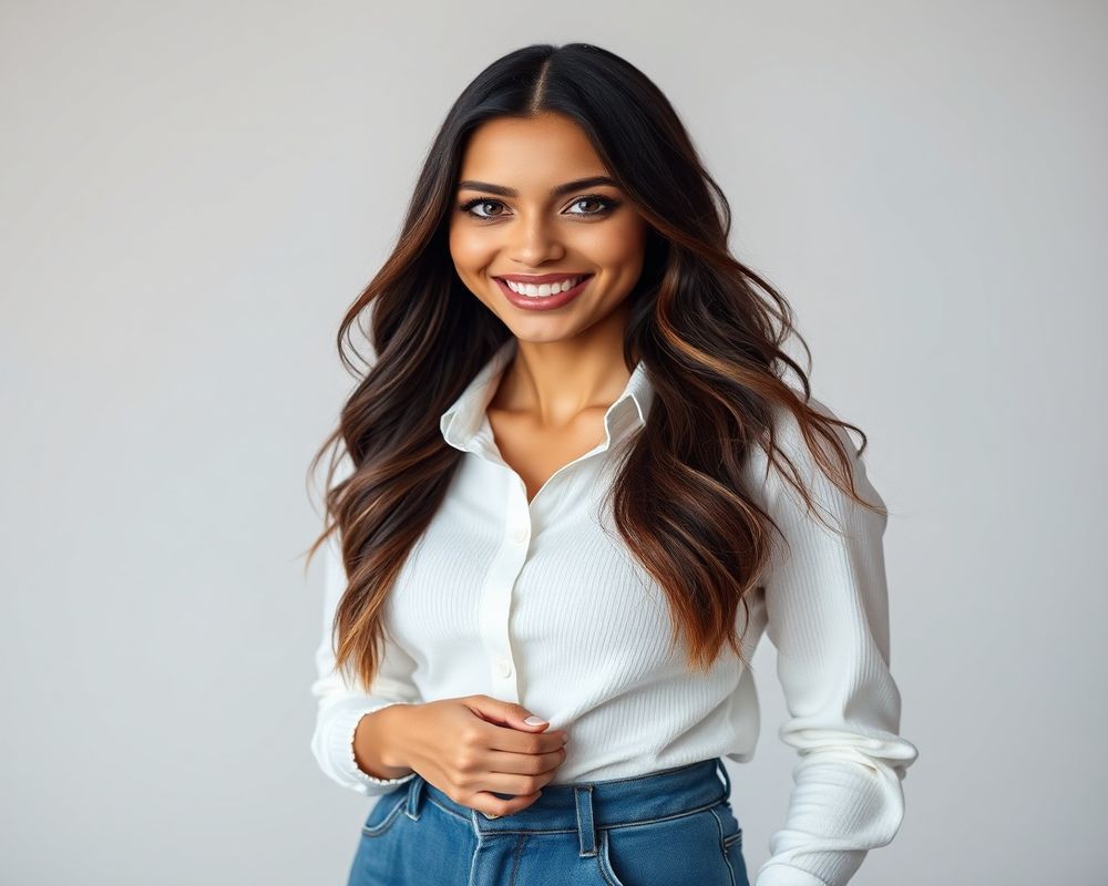 Valentina Silva commercial brand campaign with natural smile