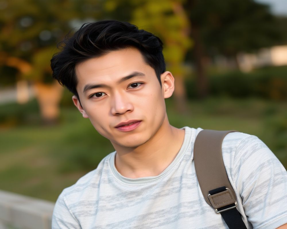 Wei Chen lifestyle personality shot in natural outdoor setting