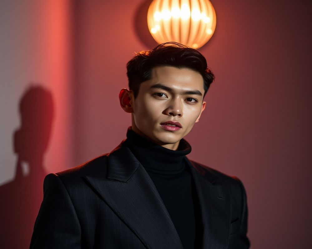 Wei Zhang high fashion editorial with dramatic lighting