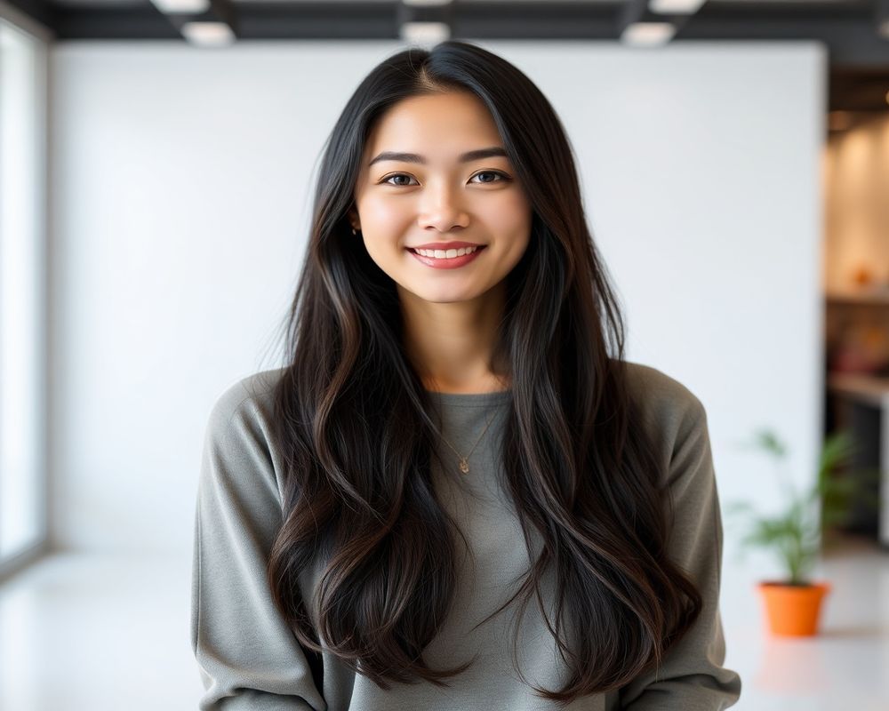 Xiaojing Chen commercial brand campaign with natural smile