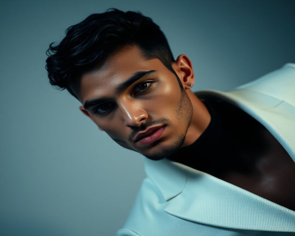 Youssef El Amrani high fashion editorial with dramatic lighting