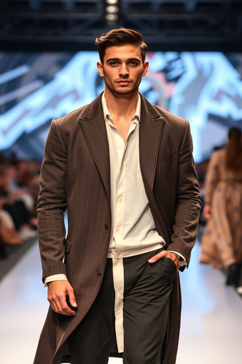 Youssef El Amrani fashion runway walk in designer menswear